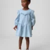Baby og Småbarn-kjoler i denim med volanger og hjerte