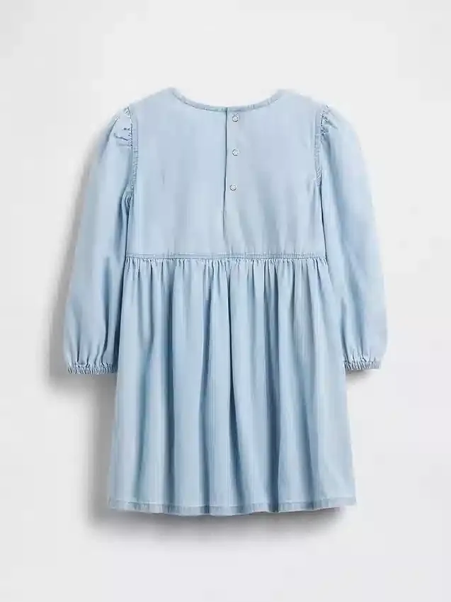 Baby og Småbarn-kjoler i denim med volanger og hjerte