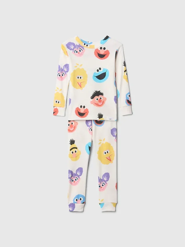 Baby og Småbarn Sesame Street pyjamasett i økologisk børstet bomull