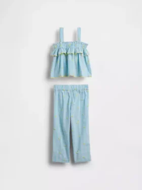 Baby og Småbarn sett med sitronrutet mønster