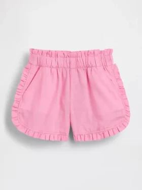 Baby og Småbarn-shorts i lin-bomullsblanding med volanger og delfinmotiv