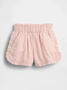 Baby og Småbarn-shorts i lin-bomullsblanding med volanger og delfinmotiv