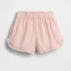 Baby og Småbarn-shorts i lin-bomullsblanding med volanger og delfinmotiv