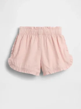 Baby og Småbarn-shorts i lin-bomullsblanding med volanger og delfinmotiv