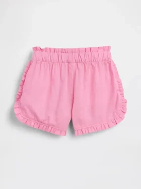 Baby og Småbarn-shorts i lin-bomullsblanding med volanger og delfinmotiv