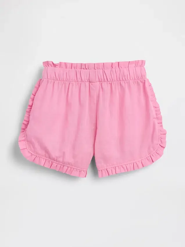 Baby og Småbarn-shorts i lin-bomullsblanding med volanger og delfinmotiv
