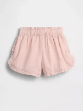 Baby og Småbarn-shorts i lin-bomullsblanding med volanger og delfinmotiv