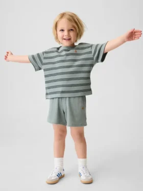 Baby og Småbarn-shorts i vaffelstrikk med påtrekk
