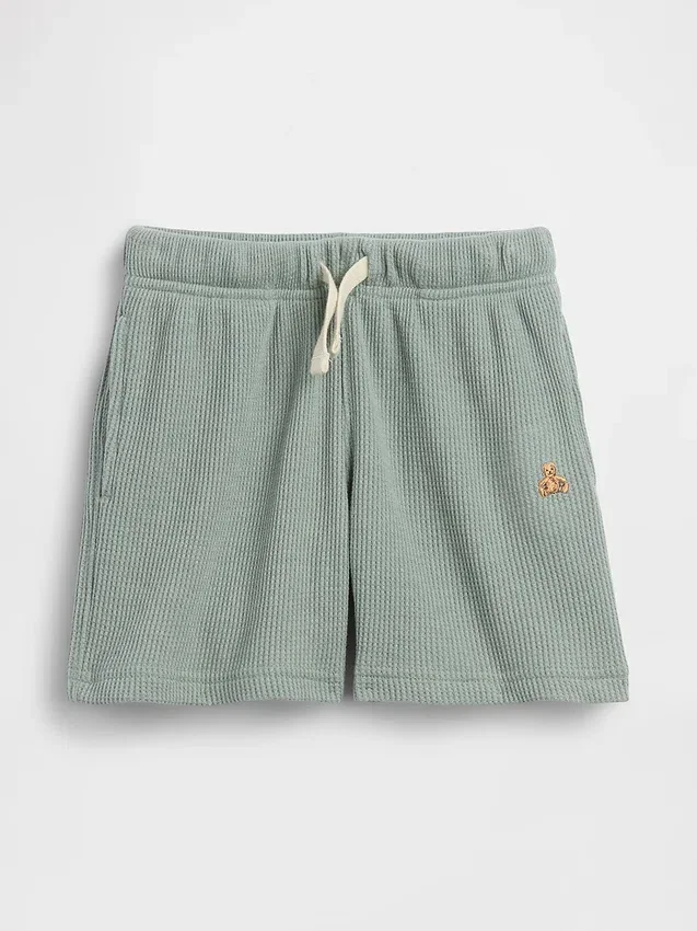 Baby og Småbarn-shorts i vaffelstrikk med påtrekk