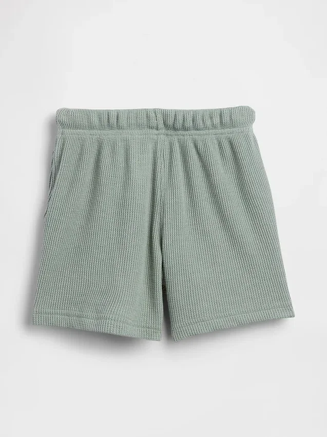 Baby og Småbarn-shorts i vaffelstrikk med påtrekk