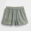 Baby og Småbarn-shorts med hullkant og elastisk linning
