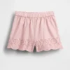 Baby og Småbarn-shorts med hullkant og elastisk linning