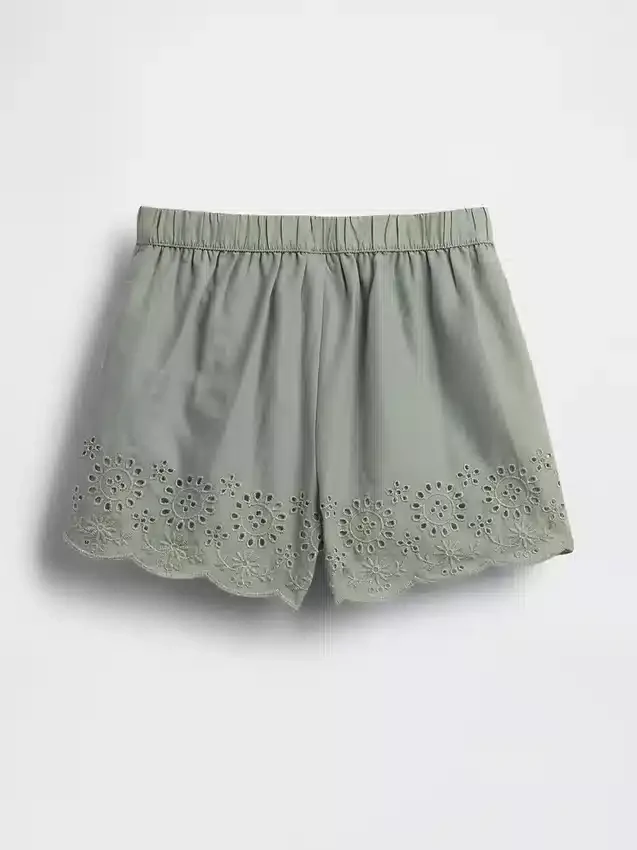 Baby og Småbarn-shorts med hullkant og elastisk linning
