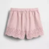 Baby og Småbarn-shorts med hullkant og elastisk linning