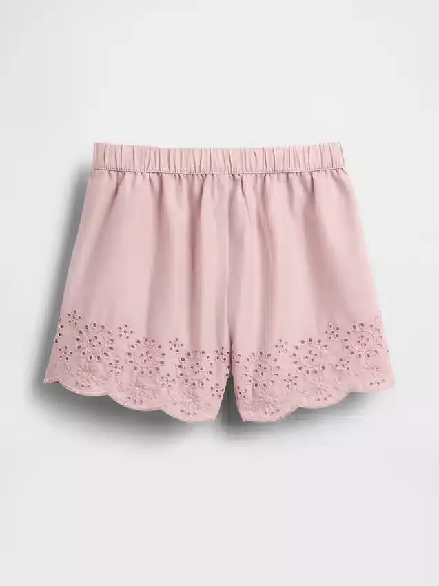 Baby og Småbarn-shorts med hullkant og elastisk linning