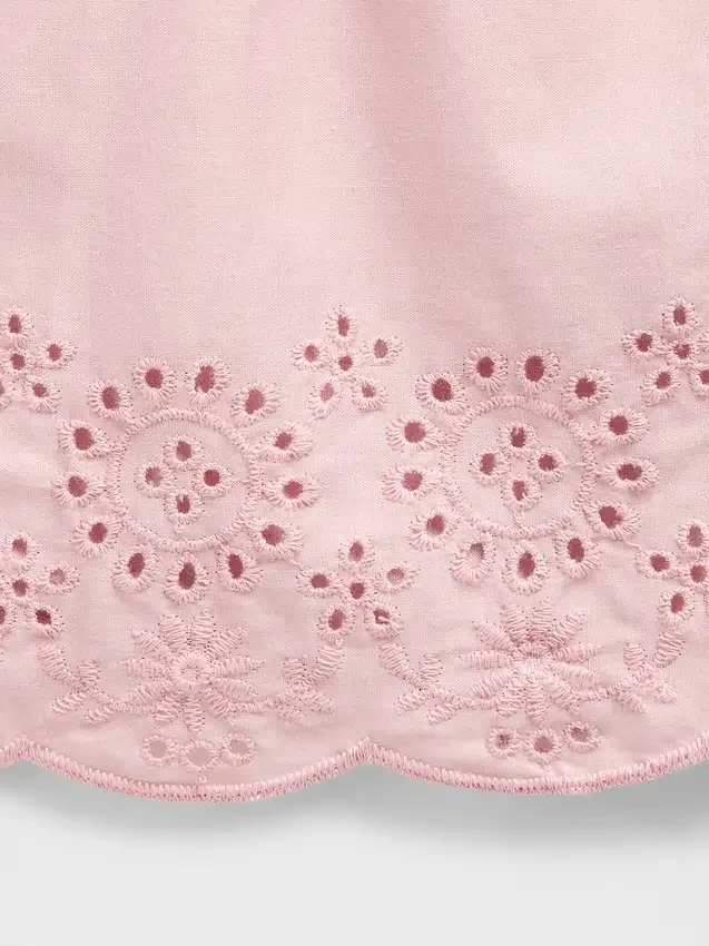 Baby og Småbarn-shorts med hullkant og elastisk linning