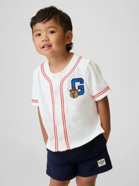 Baby og Småbarn-T-skjorte i baseballstil med Brannan Bear-logo