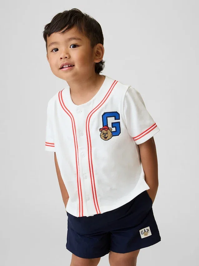 Baby og Småbarn-T-skjorte i baseballstil med Brannan Bear-logo