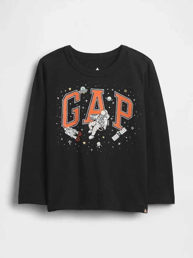 Baby og Småbarn-T-skjorte med grafisk logo som kan kombineres