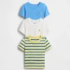 Baby og Småbarn-T-skjorte med lomme, Mix & Match (3-pakning)