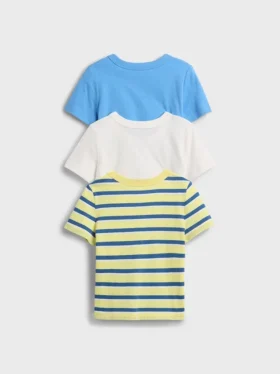 Baby og Småbarn-T-skjorte med lomme, Mix & Match (3-pakning)
