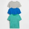 Baby og Småbarn-T-skjorte med lomme, Mix & Match (3-pakning)
