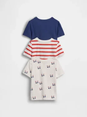 Baby og Småbarn-T-skjorte med lomme, Mix & Match (3-pakning)