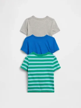 Baby og Småbarn-T-skjorte med lomme, Mix & Match (3-pakning)