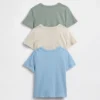 Baby og Småbarn-T-skjorte med lomme, Mix & Match (3-pakning)