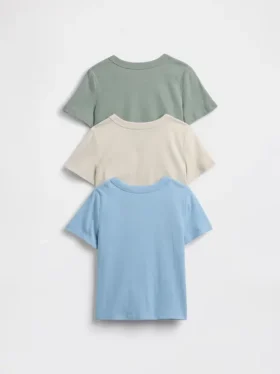 Baby og Småbarn-T-skjorte med lomme, Mix & Match (3-pakning)