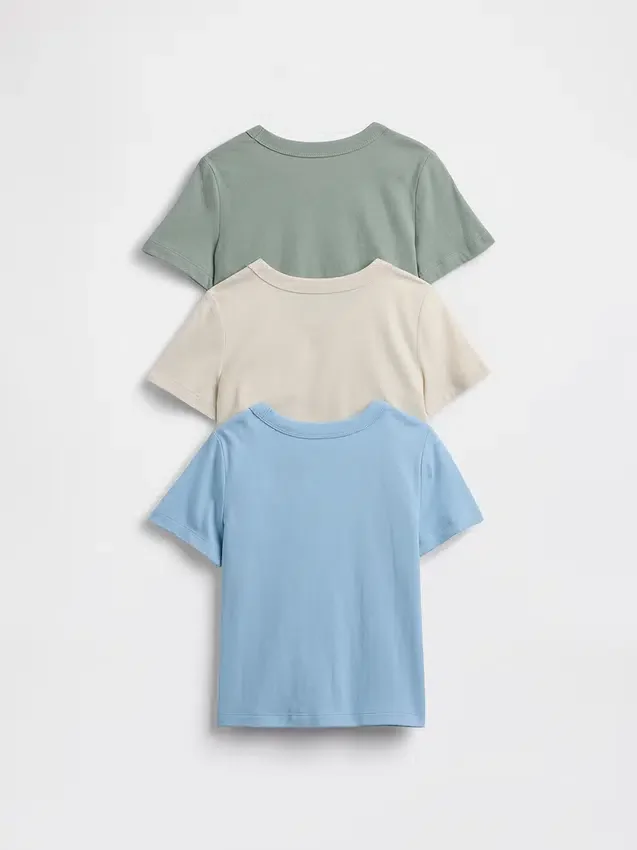 Baby og Småbarn-T-skjorte med lomme, Mix & Match (3-pakning)