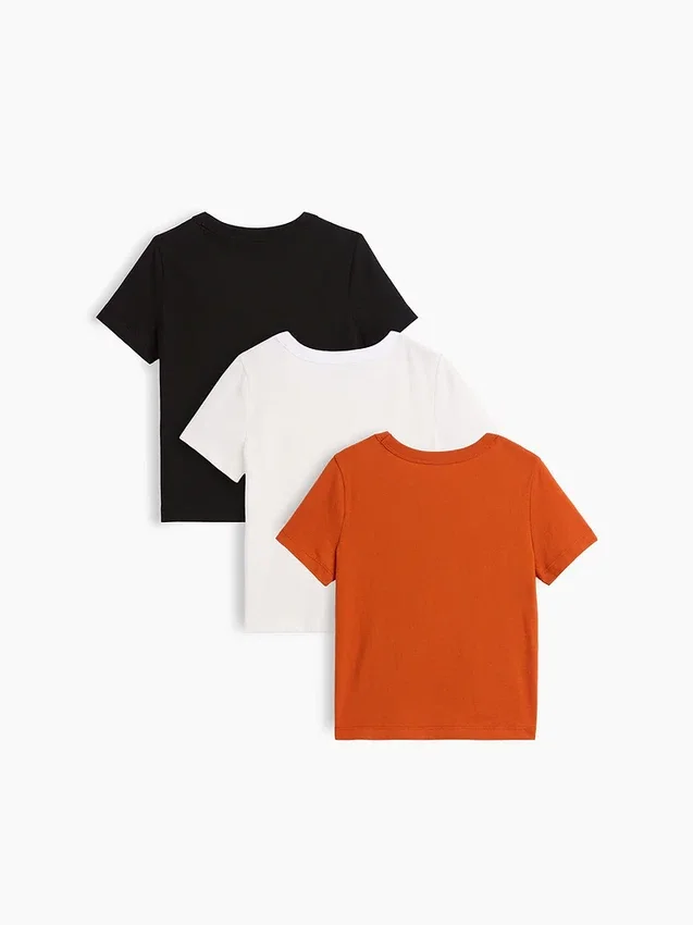 Baby og Småbarn-T-skjorte med lomme, Mix & Match (3-pakning)