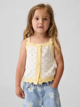 Baby og Småbarn-tanktop i pointelle med fargeblokker
