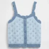 Baby og Småbarn-tanktop i pointelle med fargeblokker