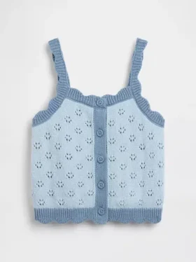 Baby og Småbarn-tanktop i pointelle med fargeblokker