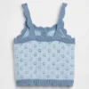 Baby og Småbarn-tanktop i pointelle med fargeblokker