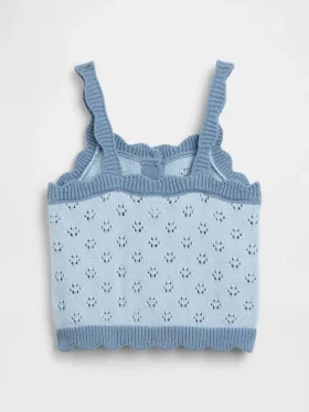 Baby og Småbarn-tanktop i pointelle med fargeblokker