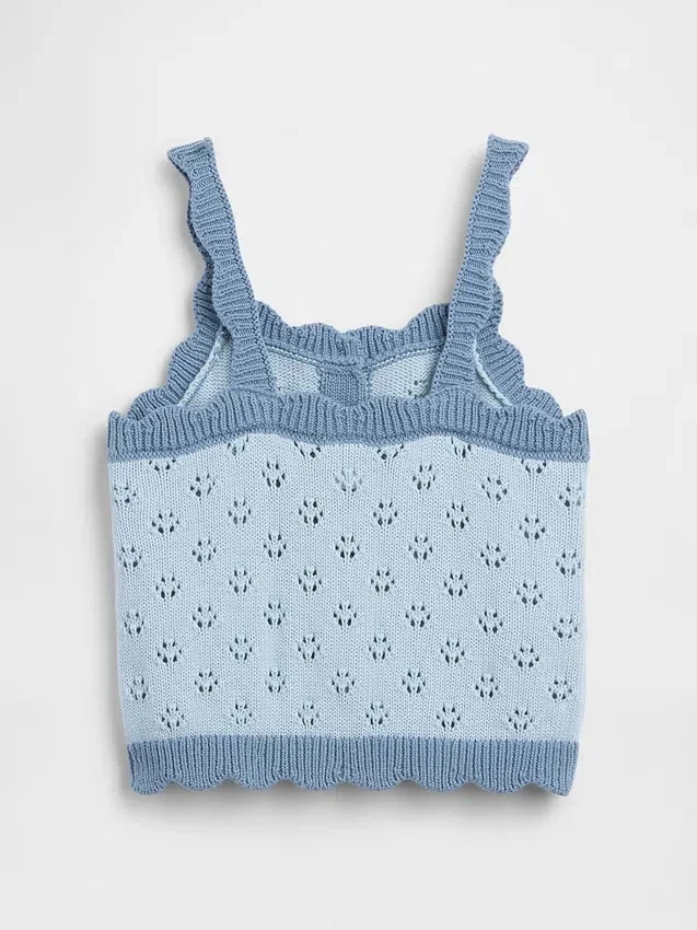 Baby og Småbarn-tanktop i pointelle med fargeblokker