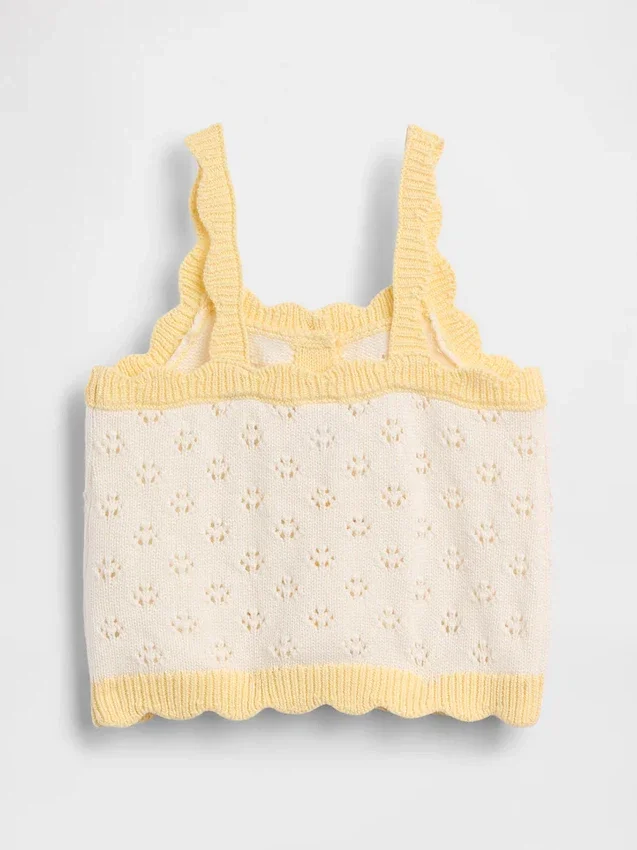 Baby og Småbarn-tanktop i pointelle med fargeblokker