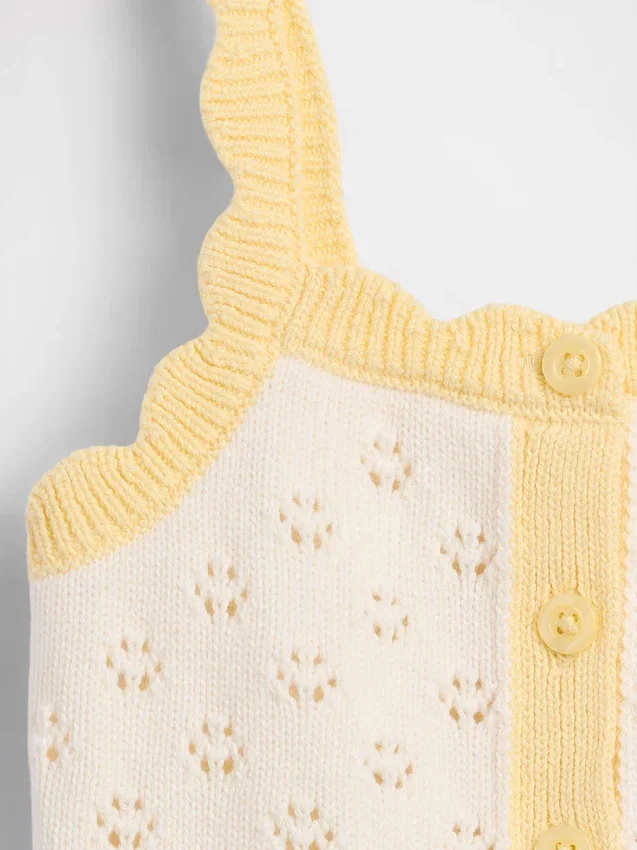 Baby og Småbarn-tanktop i pointelle med fargeblokker