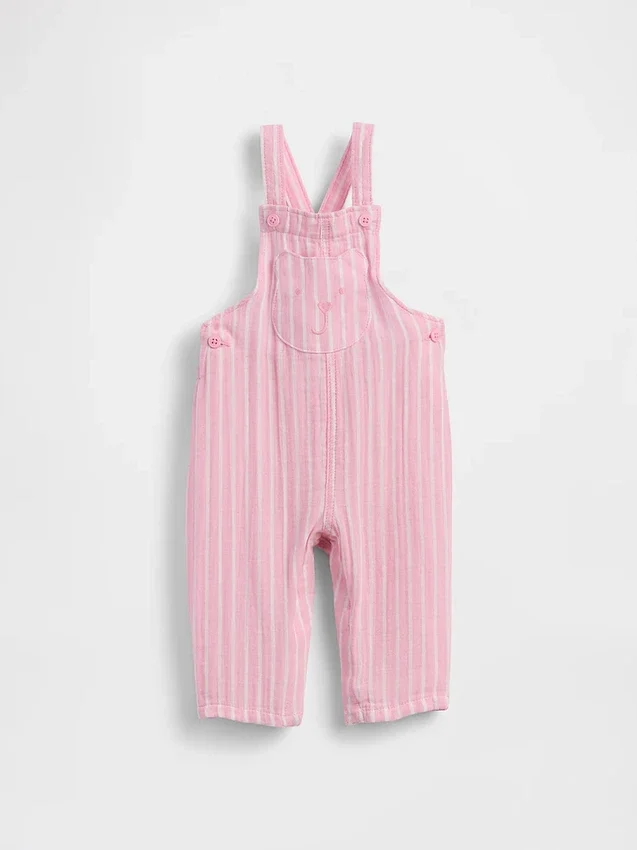 Baby-overalls i bomullsgasbind med Brannan Bear