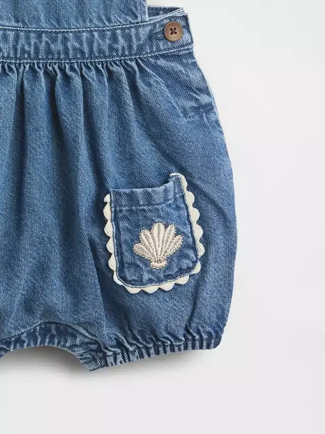 Baby-overalls i denim med lommer