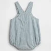 Baby-overalls i denim med striper, bjørnelomme og bobleform