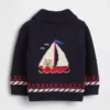 Baby-sjalcardigan i nautisk stil