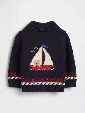Baby-sjalcardigan i nautisk stil