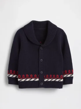 Baby-sjalcardigan i nautisk stil