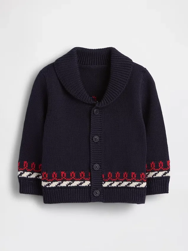 Baby-sjalcardigan i nautisk stil