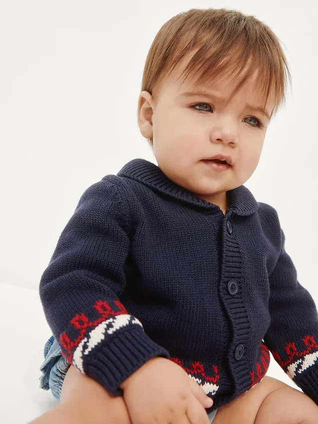 Baby-sjalcardigan i nautisk stil
