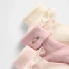 Baby-sokker med oppbrettbar kant (3-pakning)