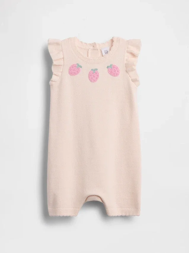 Baby Strawberry-genser, kort heldrakt
